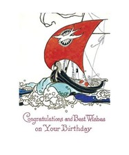 Die besten Wünsche zum Geburtstag - Segelschiff Geburtstagskarte