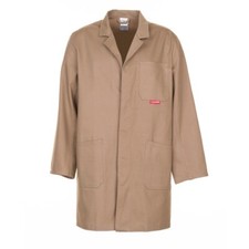 PLANAM BW290 Berufsmantel Khaki Mittelrot Laborkittel Werkstattkittel