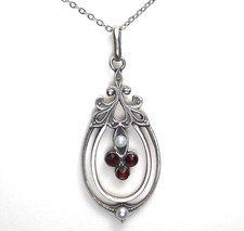 Jugendstil Granat Anhänger +