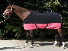 Pferde Abschwitzdecke Polarfleecedecke  Equitheme schwarz/pink 125-155 cm