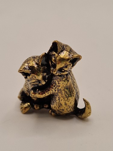 Süße katzen figur messing - katzen,