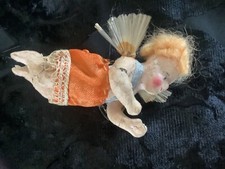 Schwebeengel antik ca. 1880 - 1900 Christbaumschmuck Masse mit Wachs Federbaum