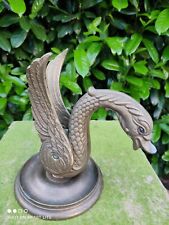 Vintage MESSING Brunnenfigur 2,4kg SCHWAN Wasserspeier Gartenteich Wasserspender