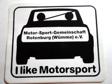 Werbe-Aufkleber I like Motorsport MSG Rotenburg Rallye Slalom 80er Oldtimer