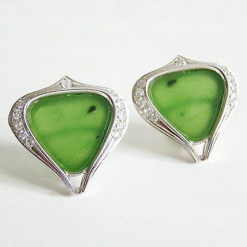 Ohrringe gold 585er jade - ohrringe,