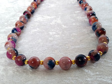 Multi-Color Jade-Halskette - Handaufgezogen - 46 cm - 8 mm - 175 Karat - NEU