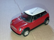 Welly Mini Cooper rot weiß Sparkasse Autokredit Vario mit Rückzugmotor