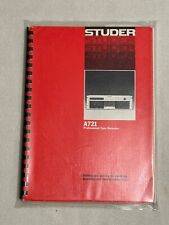 Studer A721 Serviceanleitung Service Manual ORIGINAL     NO COPY