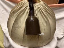 Lampe Stube Wohnzimmer Retro 80ziger Vintage Original Holz Stoff Hängelampe