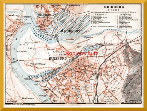 Duisburg original stadtplan - duisburg, +original