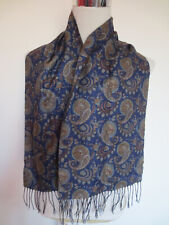 28 x 130  weicher flauschiger Damen Herren Schal blau Paisley Ornamente TOP/SC
