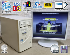 Pentium 200mhz + CF Karte PC AT Computer Vintage Retro MS-Dos 6.22 Windows 3.11