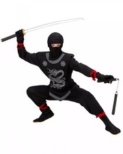 Schwarzes Ninja Kinderkostüm