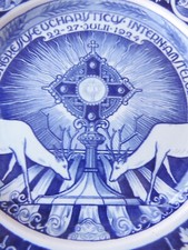 PETRUS REGOUT KERAMIK WANDTELLER  XXVII EUCHARISTISCH CONGRESS AMSTERDAM 1924