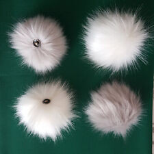 Kunstfell  Pelz  Bommel  12 cm Mit Druckknopf für Mütze Kappe Schal