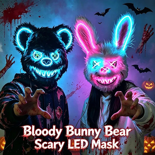 Led horror hasenmaske plüsch - horror,