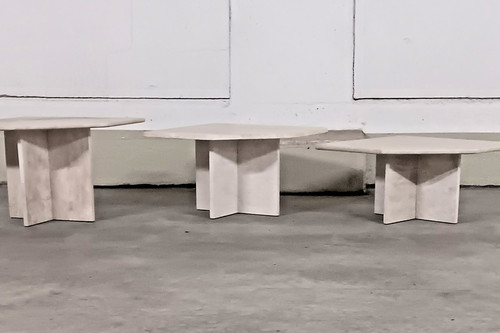 Vintage travertin couchtisch - vintage,
