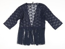 H&M Damen Bluse blau Spitze