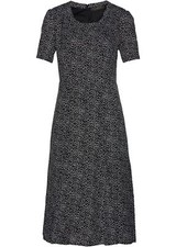 Kleid Gr. 38 Schwarz Weiß Gepunktert Damen-Kleid Midi Sommer-Dress Neu*