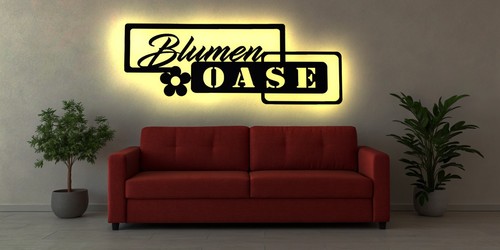 Led schild blumen - led, oase
