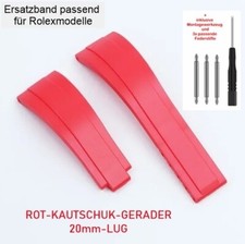 NEU-Uhrenarmband-Kautschuk-ROT-20mm-für Rolex Daytona,Datejust,GMT,Sky,etc..👍