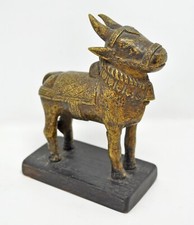 Antik Messing Stehend Kuh