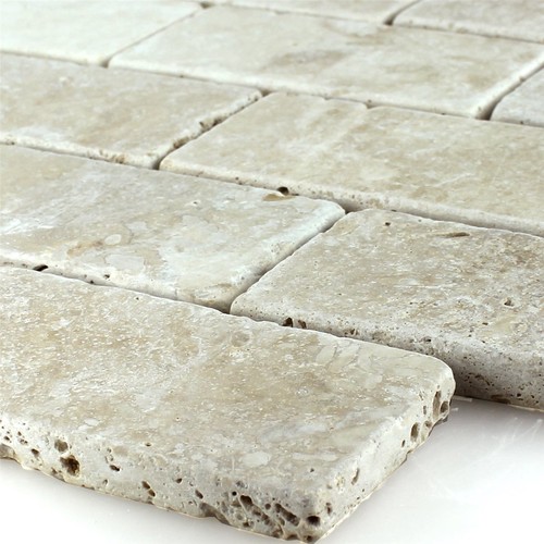 Travertin mosaikfliese bugio - travertin,
