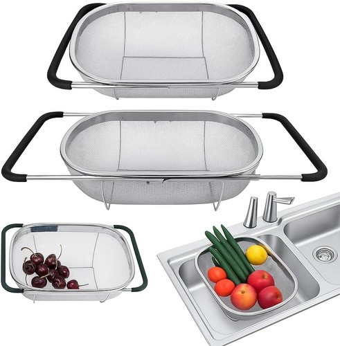 Edelstahl sieb oval mit - sieb, feinem