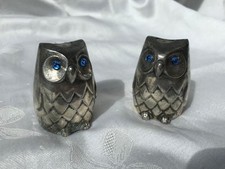 Salz und Pfefferstreuer, Eulen versilbert Vintage 