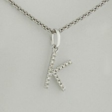 Anhänger Buchstabe K 750/-18k Weißgold Brillanten 0,05ct TW/SI  NEU   -1578