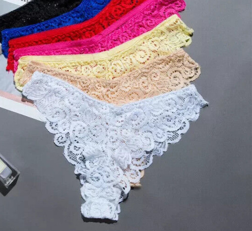 6er set damen string spize - string,