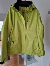 Ziener : Damen-Ski-/Winterjacke in Gr. 38, mit Kapuze, neon-gelb/grün, Taschen