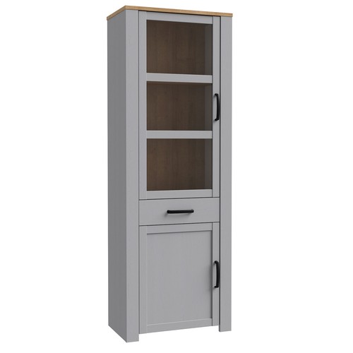 Standvitrine eiche grau - eiche,