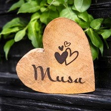 Holz herz mit gravur - holz, 10