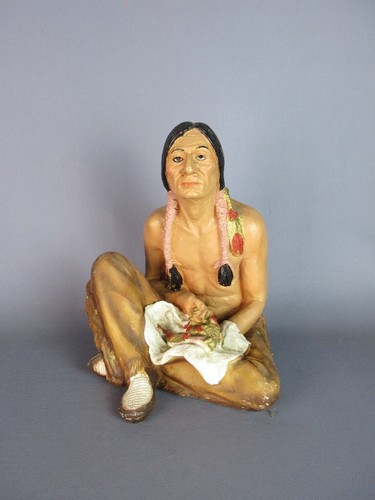 Handgemalte indianer skulptur - handgemalte,