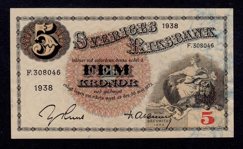 Schweden kronen 1938 pick - schweden, 5