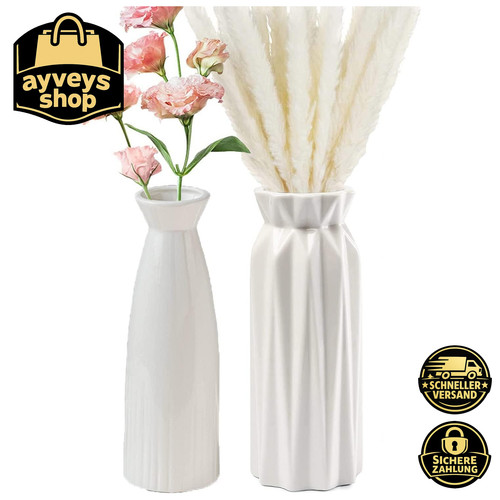 Vase porzellan 18cm weiß - vase,