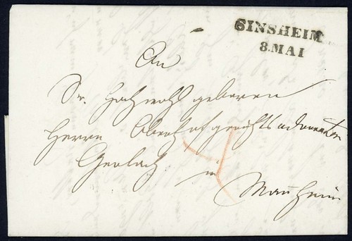 Baden 1845 vorphila brief mit - 1845,