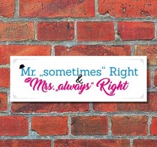 Schild mrs right hochzeit - schild,