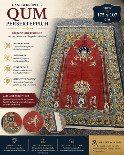 Handgeknüpfter qum - handgeknüpfter,
