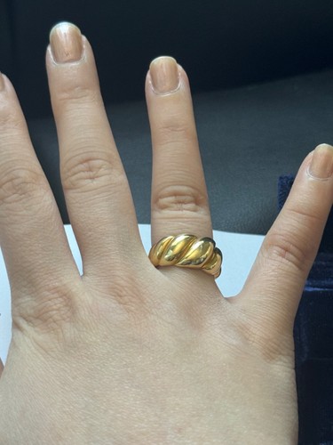 Croissant ring karat massiv - 14,