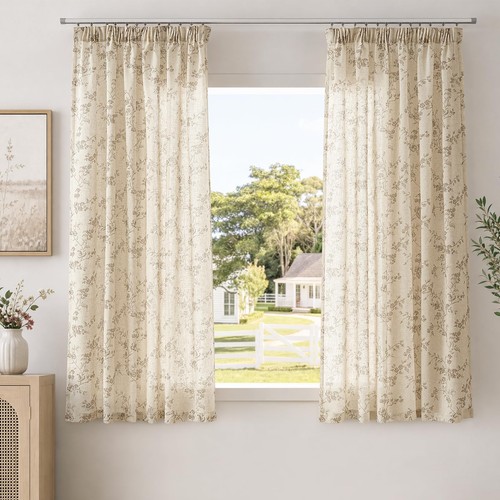 Gardinen leinenoptik blumen - leinenoptik,