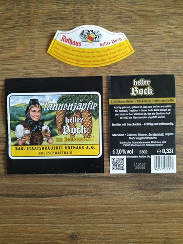 Bieretikett brauerei rothaus - brauerei,
