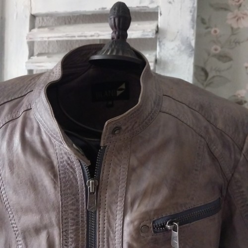 Lederjacke rauchblau used - rauchblau, used-