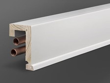 Weiße Rohrabdeckleiste Gerade Kiefer Massiv 85x65 mm Fußleiste 4 tlg ab 28,50€/m