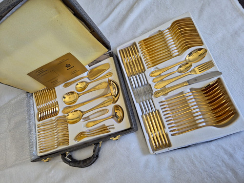 70tlg besteck vergoldet sbs - besteck,