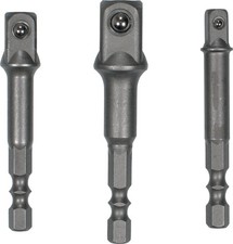 Adaptersatz Set für Bohrmaschinen und Akkuschrauber 1/4" + 3/8" + 1/2", 3-tlg.