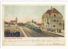 AK Gruss aus Markt Erlbach, Bahnhof,  Serie 2 Bayern,  Repro um 1980, unversandt
