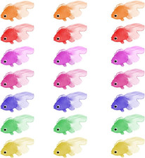 21 Stück Dehnbare Neon Fische Künstliche Schwimmende Weiche Gummi Goldfische