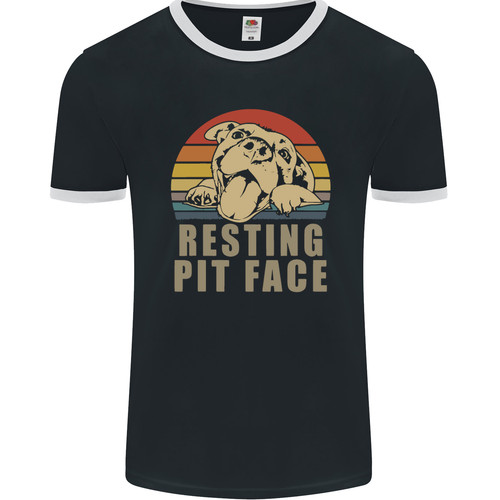 Resting pit bull - face, lustig